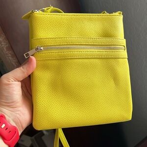 Mundi RFID Safekeeper Bright Yellow Crossbody Bag 7”x8”